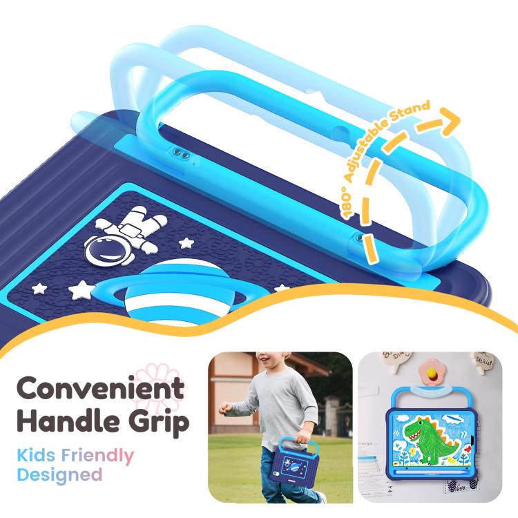 Handle Holder Silicone Hybrid PC Tablet Case with Shoulder Strap, For iPad mini 2024 / mini 6