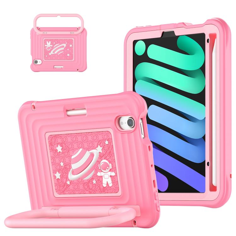 Handle Holder Silicone Hybrid PC Tablet Case with Shoulder Strap, For iPad mini 2024 / mini 6