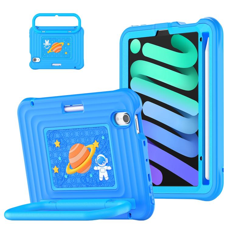 Handle Holder Silicone Hybrid PC Tablet Case with Shoulder Strap, For iPad mini 2024 / mini 6