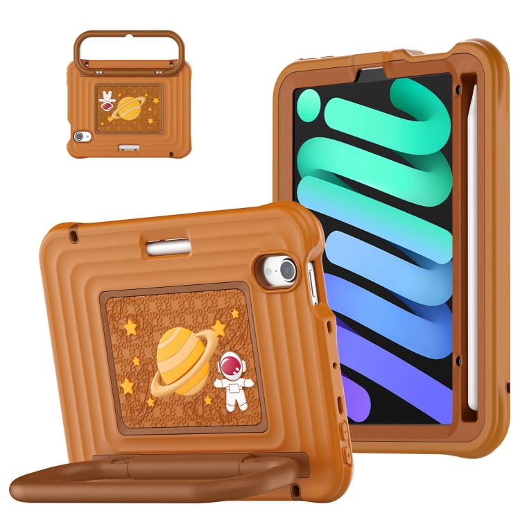 Handle Holder Silicone Hybrid PC Tablet Case with Shoulder Strap, For iPad mini 2024 / mini 6