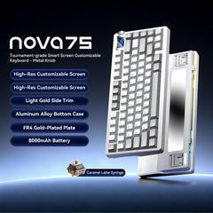 AULA nova75 Smart Display Tri-Mode RGB Customizable Gaming Mechanical Keyboard