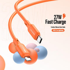 DUX DUCIS SILI Series 27W Type-C to 8 Pin Silicone Data Cable, Length: 1m, Type-C to 8 Pin