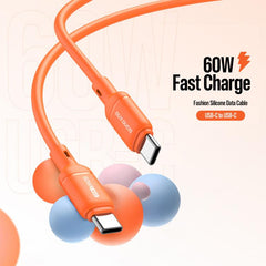 DUX DUCIS SILI Series 60W Type-C to Type-C Silicone Data Cable, Length: 1m, Type-C to Type-C
