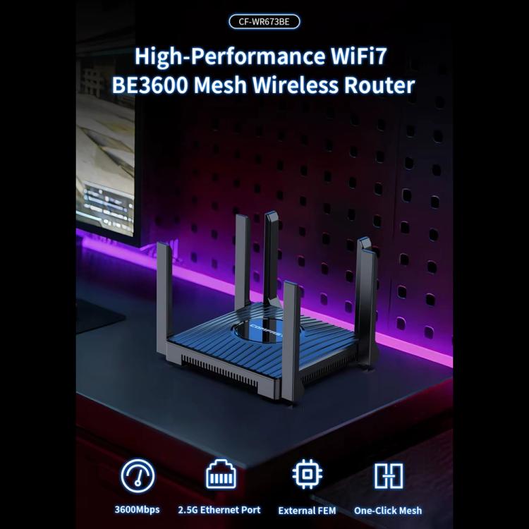 COMFAST CF-WR673BE WiFi 7 Gigabit Dual-Band 2700M Gaming Wireless Router, AU Plug, EU Plug, US Plug
