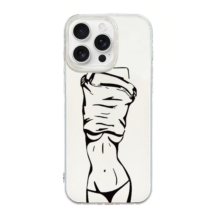 Transparent Frame IMD Cream Phone Case, For iPhone 16, For iPhone 15 Pro Max, For iPhone 15 Pro, For iPhone 15 Plus