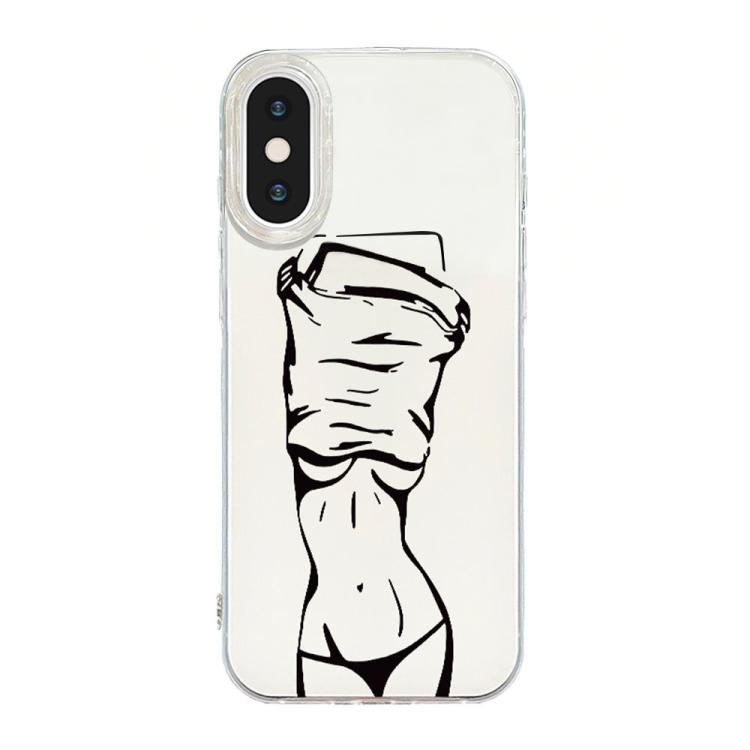 Transparent Frame IMD Cream Phone Case, For iPhone XR, For iPhone XS Max, For iPhone 8 Plus / 7 Plus