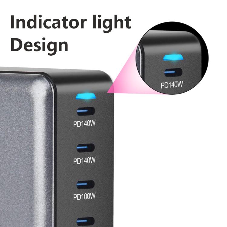 600W USB-C / Type-C and USB-A 8-Port High Power GaN Desktop Fast Charger, EU Plug, US Plug, UK Plug, AU Plug