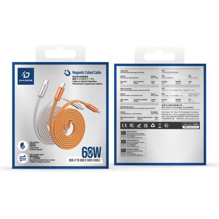 DUX DUCIS AUTO Series 60W Type-C to Type-C Magnetic Nylon Braided Data Cable, Length: 1m, Type-C to Type-C