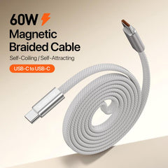 DUX DUCIS AUTO Series 60W Type-C to Type-C Magnetic Nylon Braided Data Cable, Length: 1m, Type-C to Type-C