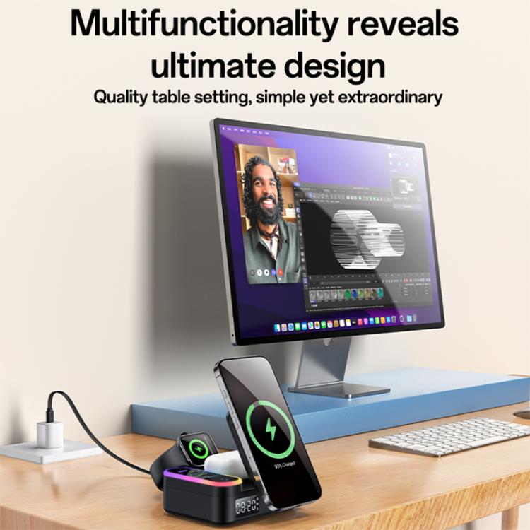 Yesido DS38 65W 8-in-1 Magnetic Wireless Charging Station with Telescopic Cord, DS38