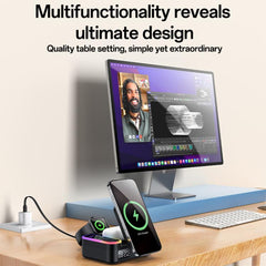 Yesido DS38 65W 8-in-1 Magnetic Wireless Charging Station with Telescopic Cord, DS38