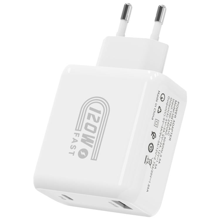HX119 120W USB and Type-C Dual Interface Fast Charger, EU Plug, UK Plug, US Plug