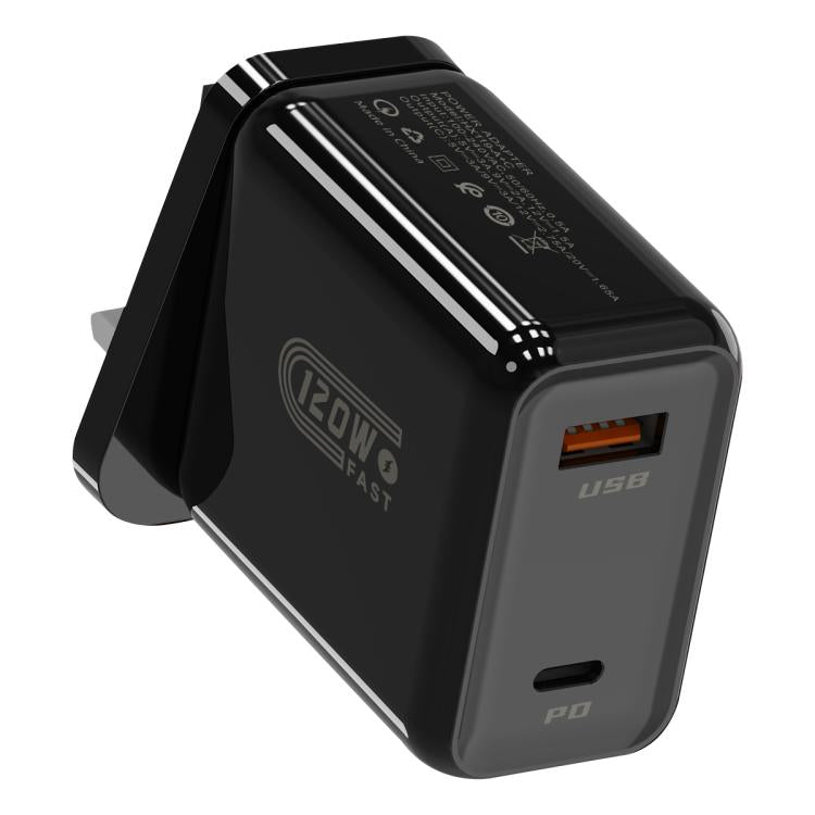 HX119 120W USB and Type-C Dual Interface Fast Charger, EU Plug, UK Plug, US Plug