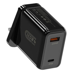 HX119 120W USB and Type-C Dual Interface Fast Charger, EU Plug, UK Plug, US Plug