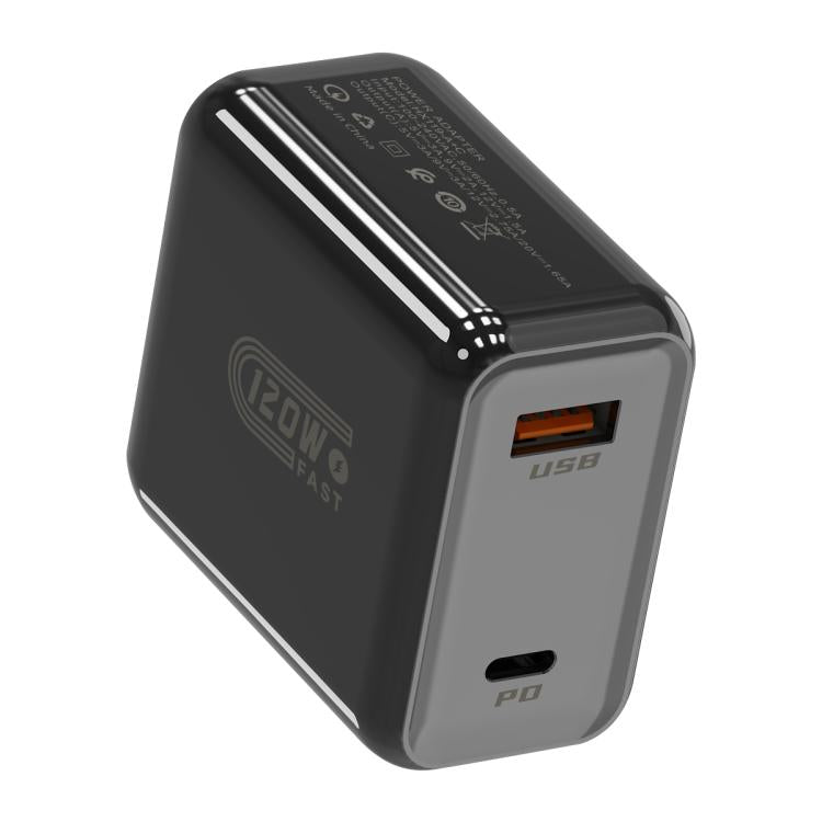 HX119 120W USB and Type-C Dual Interface Fast Charger, EU Plug, UK Plug, US Plug