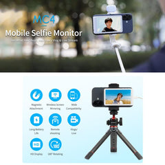 FEELWORLD MC4 Selfie Screen Monitor for Vlog Live Stream Magnetic Back Wireless Connection with Remote Control