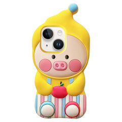 Cartoon Pig Silicone Phone Case, For iPhone 13 Pro, For iPhone 13, For iPhone 12 Pro Max