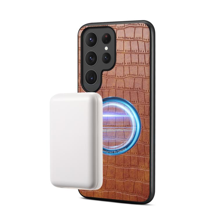 Denior A09 Crocodile Texture PU Vegan Leather Magnetic Phone Case, For Samsung Galaxy S26 Ultra 5G, For Samsung Galaxy S25 Ultra 5G
