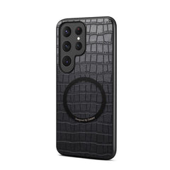 Denior A09 Crocodile Texture PU Vegan Leather Magnetic Phone Case, For Samsung Galaxy S26 Ultra 5G, For Samsung Galaxy S25 Ultra 5G