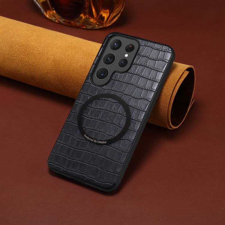 Denior A09 Crocodile Texture PU Vegan Leather Magnetic Phone Case, For Samsung Galaxy S26 Ultra 5G, For Samsung Galaxy S25 Ultra 5G