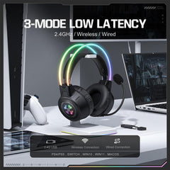 ONIKUMA GT889 Tri-mode RGB Bluetooth 2.4G Wired Gaming Headset, GT889