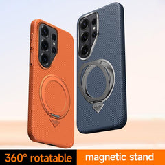 SULADA Kevlar Grid Patterned Skin Feel Rotation Magnetic Holder Phone Case, For Samsung Galaxy S26+ 5G, For Samsung Galaxy S26 Ultra 5G, For Samsung Galaxy S26 5G