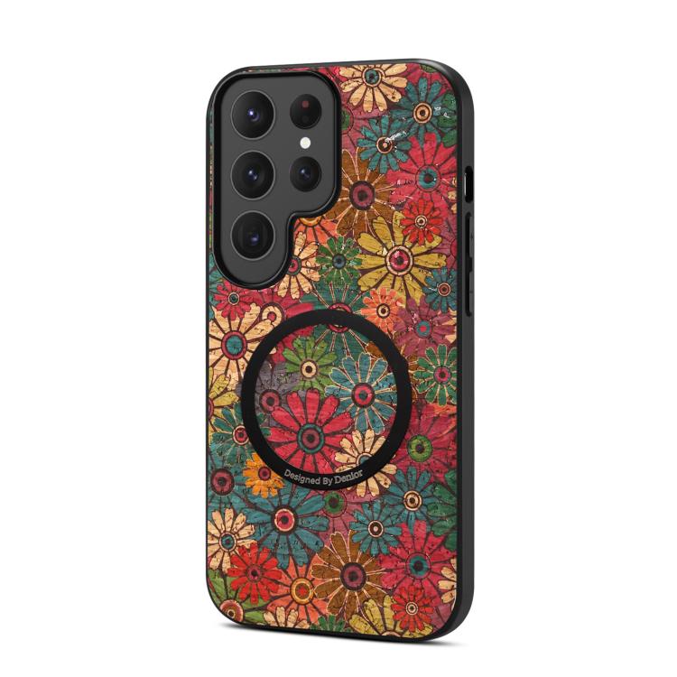 Denior A07 Flower Language Series Magnetic Vegan Leather Phone Case, For Samsung Galaxy S26 Ultra 5G, For Samsung Galaxy S25 Ultra 5G