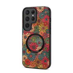 Denior A07 Flower Language Series Magnetic Vegan Leather Phone Case, For Samsung Galaxy S26 Ultra 5G, For Samsung Galaxy S25 Ultra 5G