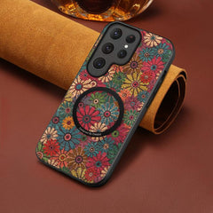 Denior A07 Flower Language Series Magnetic Vegan Leather Phone Case, For Samsung Galaxy S26 Ultra 5G, For Samsung Galaxy S25 Ultra 5G