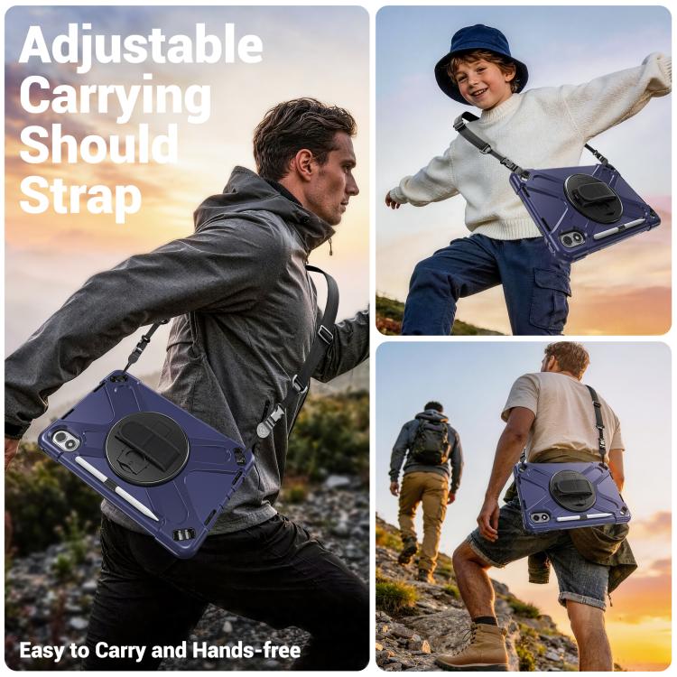 Rotatable Holder Silicone Hybrid PC Tablet Case with Shoulder Strap, For Xiaomi Redmi Pad 2 Pro 12.1 2026