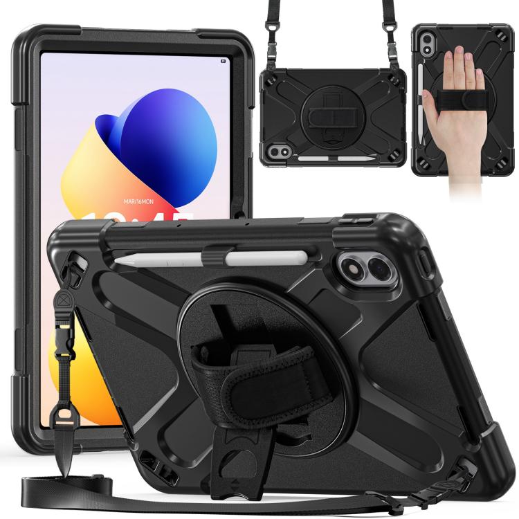 Rotatable Holder Silicone Hybrid PC Tablet Case with Shoulder Strap, For Xiaomi Redmi Pad 2 Pro 12.1 2026