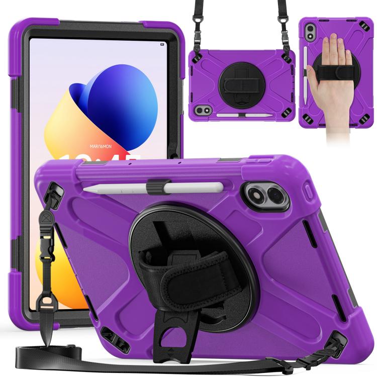 Rotatable Holder Silicone Hybrid PC Tablet Case with Shoulder Strap, For Xiaomi Redmi Pad 2 Pro 12.1 2026