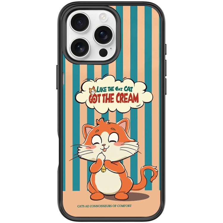 Adorable Bell Cat Pattern Magnetic Phone Case, For iPhone Air, For iPhone 16 Pro Max, For iPhone 16 Pro