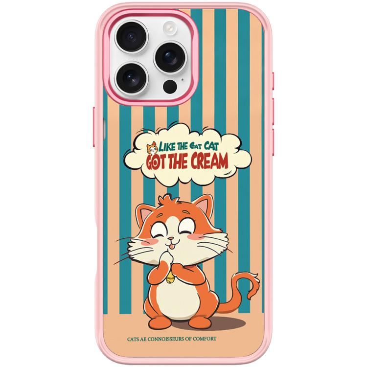Adorable Bell Cat Pattern Magnetic Phone Case, For iPhone Air, For iPhone 16 Pro Max, For iPhone 16 Pro