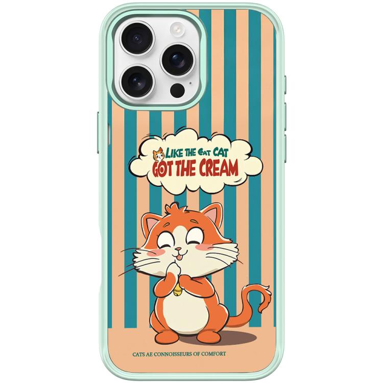 Adorable Bell Cat Pattern Magnetic Phone Case, For iPhone Air, For iPhone 16 Pro Max, For iPhone 16 Pro