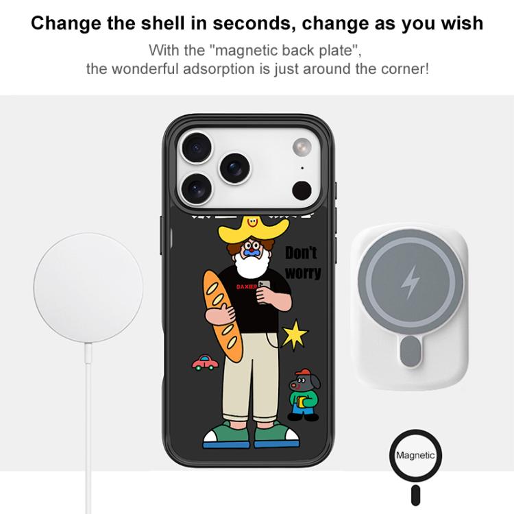 Not Anxiety Pattern Magnetic Phone Case, For iPhone 15 Pro