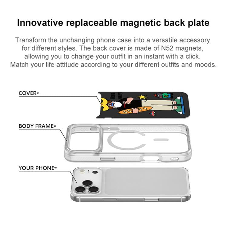 Not Anxiety Pattern Magnetic Phone Case, For iPhone 15 Pro
