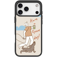 Walking Dog Pattern Magnetic Phone Case, For iPhone 17 Pro Max, For iPhone 17 Pro, For iPhone 17