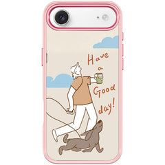 Walking Dog Pattern Magnetic Phone Case, For iPhone Air, For iPhone 16 Pro Max, For iPhone 16 Pro