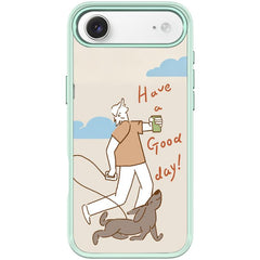 Walking Dog Pattern Magnetic Phone Case, For iPhone Air, For iPhone 16 Pro Max, For iPhone 16 Pro