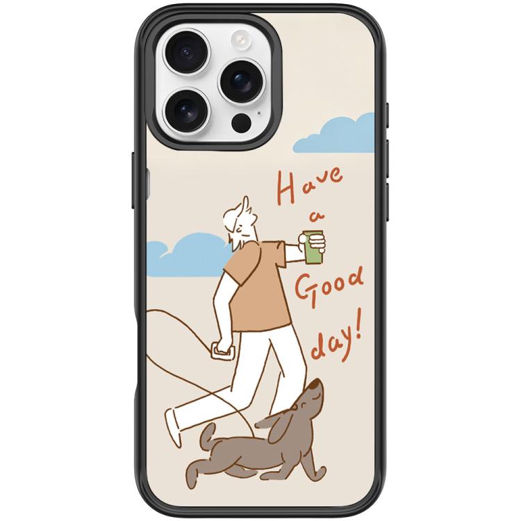 Walking Dog Pattern Magnetic Phone Case, For iPhone Air, For iPhone 16 Pro Max, For iPhone 16 Pro