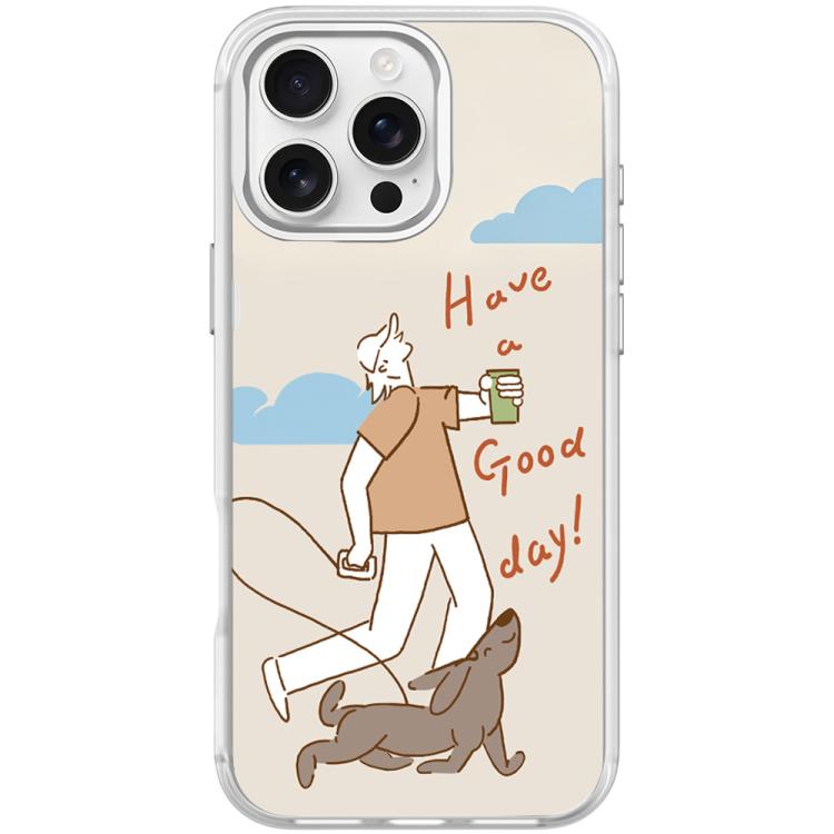 Walking Dog Pattern Magnetic Phone Case, For iPhone Air, For iPhone 16 Pro Max, For iPhone 16 Pro