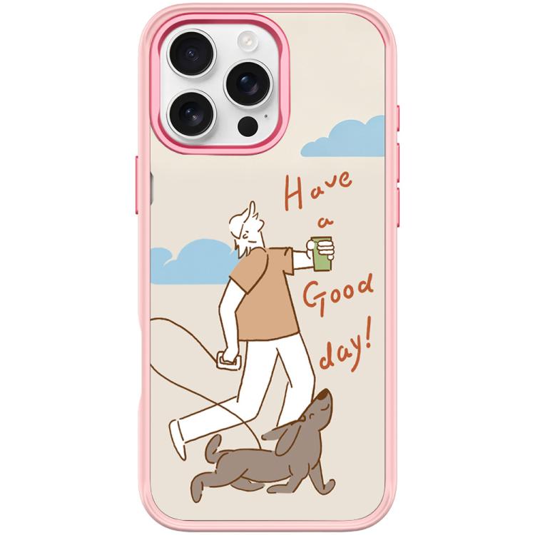 Walking Dog Pattern Magnetic Phone Case, For iPhone Air, For iPhone 16 Pro Max, For iPhone 16 Pro
