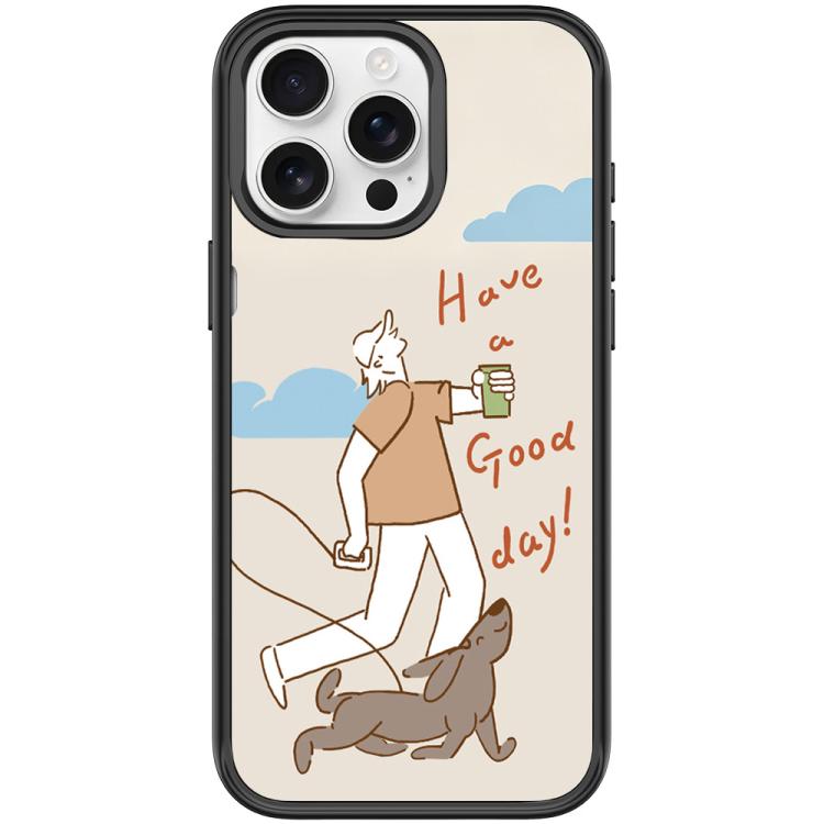 Walking Dog Pattern Magnetic Phone Case, For iPhone 16 Plus, For iPhone 16, For iPhone 15 Pro Max