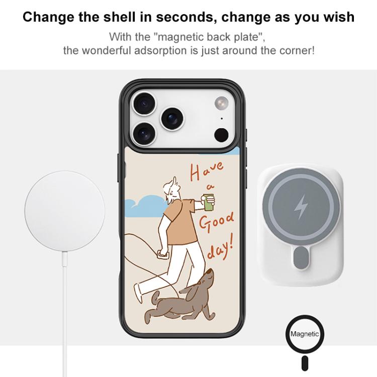 Walking Dog Pattern Magnetic Phone Case, For iPhone Air, For iPhone 16 Pro Max, For iPhone 16 Pro