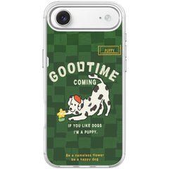 Adorable Flower Catching Dog Pattern Magnetic Phone Case, For iPhone Air, For iPhone 16 Pro Max, For iPhone 16 Pro