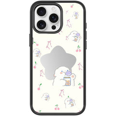 Adorable Star Sheep Pattern Magnetic Phone Case, For iPhone 15 Pro