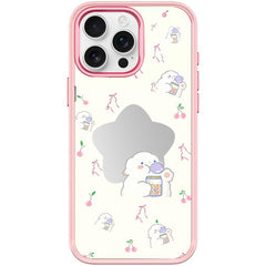 Adorable Star Sheep Pattern Magnetic Phone Case, For iPhone 15 Pro