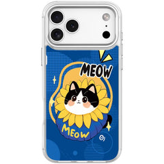 Adorable Little Blue Cat Pattern Magnetic Phone Case, For iPhone 18 Pro / 17 Pro, For iPhone 18 Pro Max / 17 Pro Max, For iPhone 17