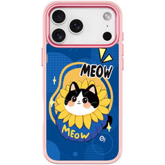 Adorable Little Blue Cat Pattern Magnetic Phone Case, For iPhone 18 Pro / 17 Pro, For iPhone 18 Pro Max / 17 Pro Max, For iPhone 17